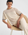 Morrison Dallas Knit Tee in Milk