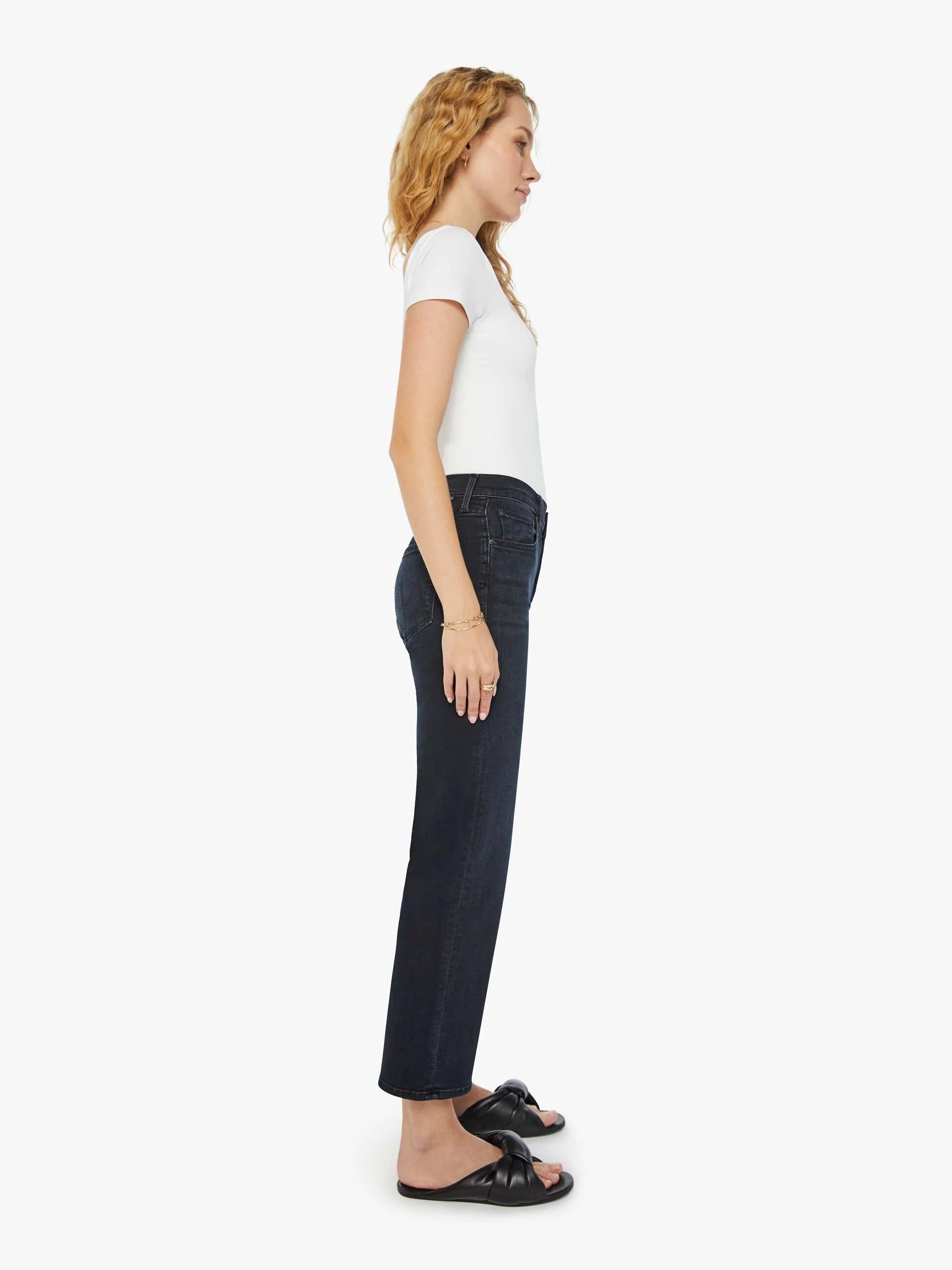 Mother Mid Rise Zip Rambler Ankle in NIGHT IN VENICE