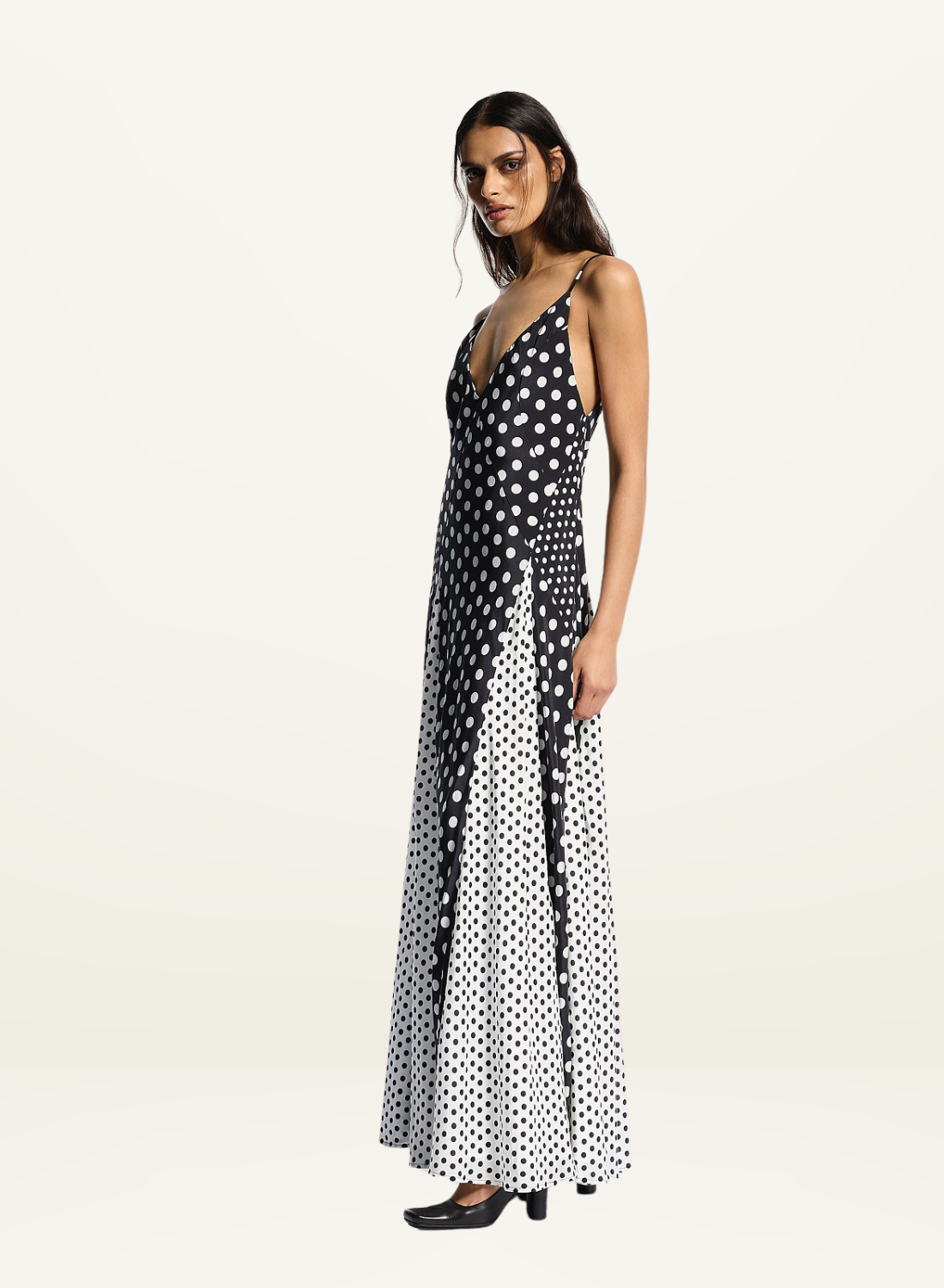 Muma World Mixed Polka Dot Altair Dress in Black & White