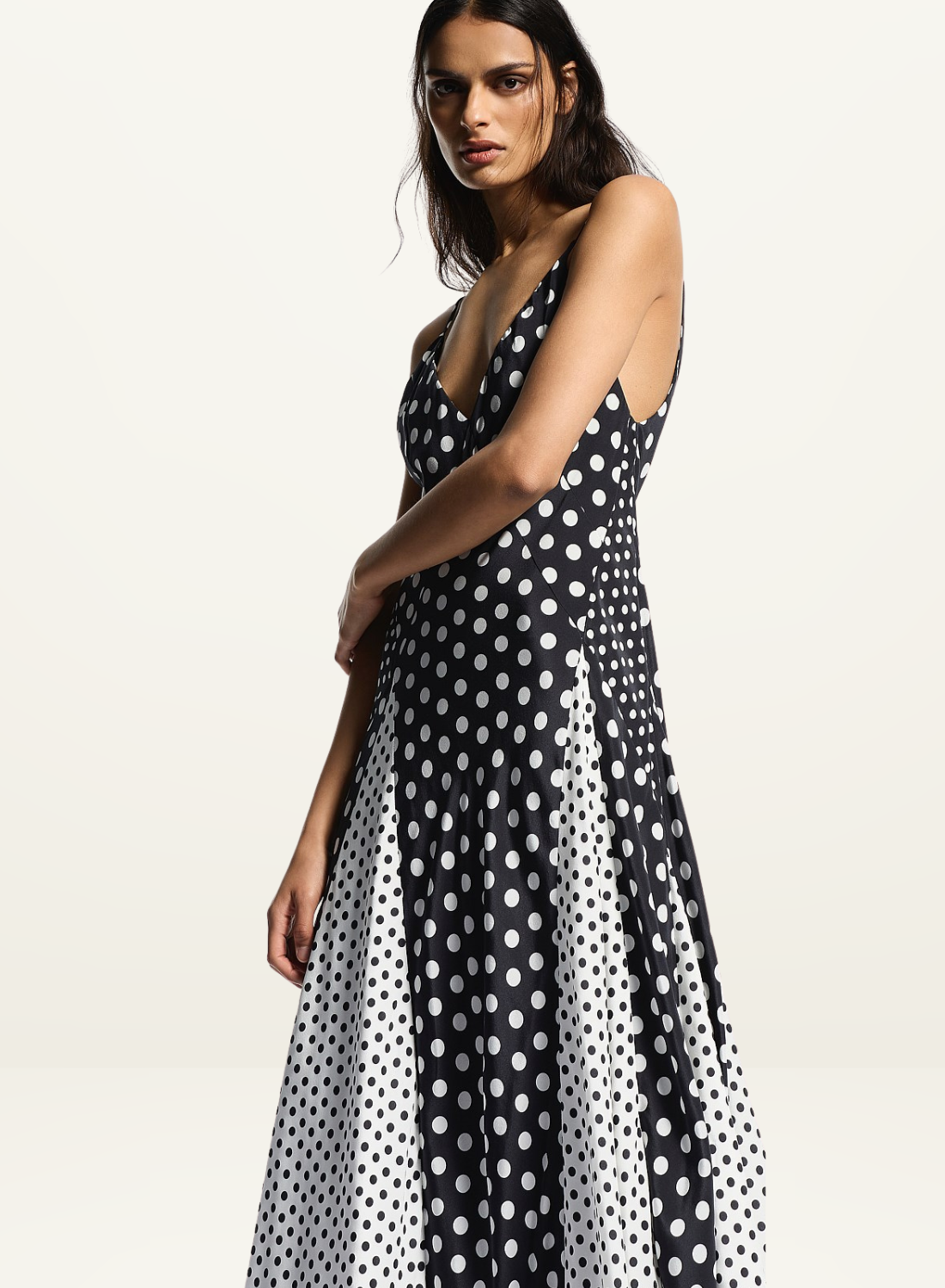 Muma World Mixed Polka Dot Altair Dress in Black & White