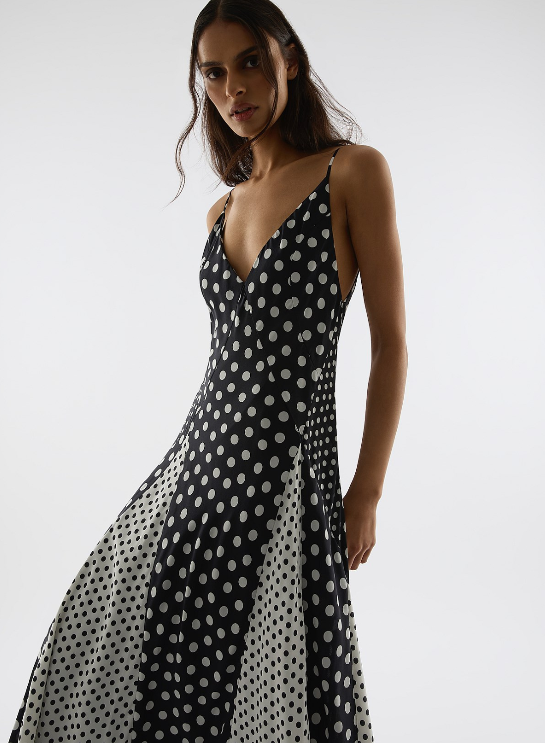 Muma World Mixed Polka Dot Altair Dress in Black & White