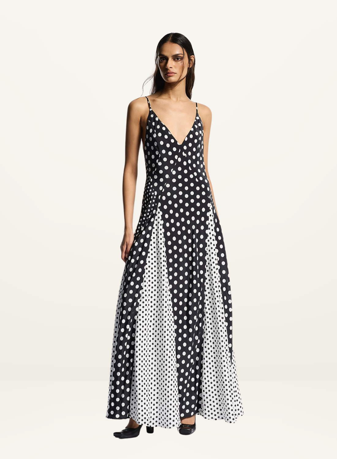 Muma World Mixed Polka Dot Altair Dress in Black & White