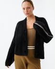 Nagnata Brushed Alpaca Cardigan in Black