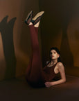 Nagnata Classic Wool Rib Legging in Mulberry