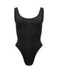 Nagnata Classic Wool Bodysuit in Obsidian