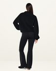 PE Nation High Season Zip Neck Knit Jumper in BLACK