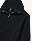 PE Nation High Season Zip Neck Knit Jumper in BLACK
