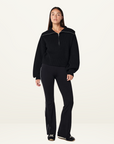PE Nation High Season Zip Neck Knit Jumper in BLACK