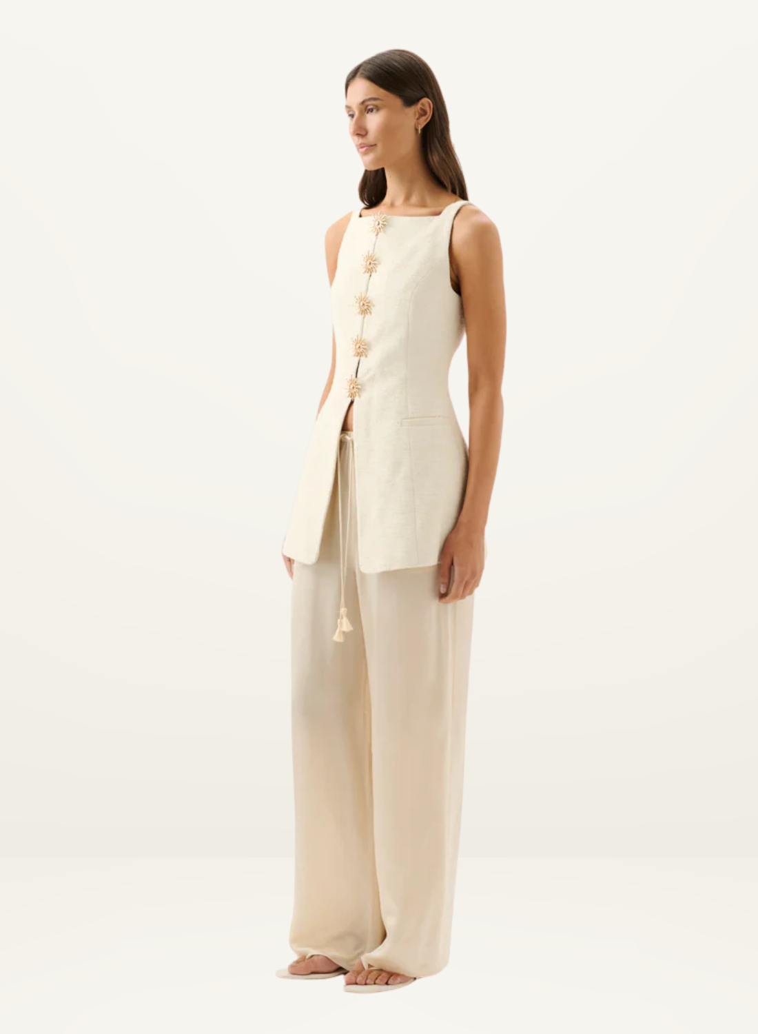 Roame Estella Vest in Ivory