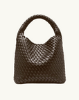 Rylan 19.57 Recycled Alt-Leather Woven Small Tote in BROWN
