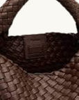 Rylan 19.57 Recycled Alt-Leather Woven Small Tote in BROWN