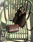 Rylan 19.57 Recycled Alt-Leather Woven Small Tote in BROWN