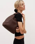 Rylan 19.57 Recycled Alt-Leather Woven Small Tote in BROWN