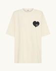 SŚAINT Black Heart Tee in CREAM with BLACK // COMING SOON