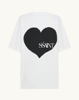 SŚAINT Black Heart Tee in WHITE with BLACK // COMING SOON