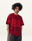 SŚAINT Red Twenty Two Tee in Red // COMING SOON