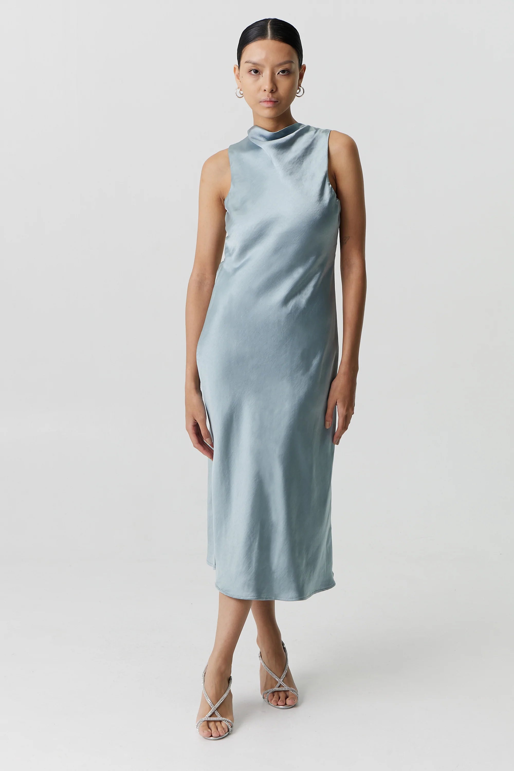 Satin Bias Cowl Back Dress WAVE Third Form – Frolic Girls