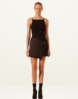 Shona Joy Adri Tuxedo Wrap Mini Skirt in BLACK-Shona Joy-Frolic Girls