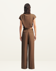 Shona Joy Asher Wide Leg Pant in Saddle