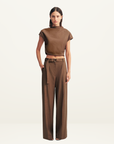 Shona Joy Asher Wide Leg Pant in Saddle
