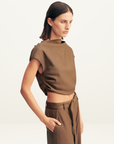 Shona Joy Asher Cap Sleeve Top in Saddle