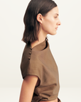 Shona Joy Asher Cap Sleeve Top in Saddle