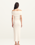 Shona Joy Beau Off Shoulder Midi Dress in IVORY