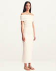 Shona Joy Beau Off Shoulder Midi Dress in IVORY