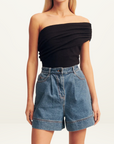 Shona Joy Beau One Shoulder Top in Black