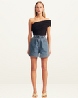 Shona Joy Beau One Shoulder Top in Black