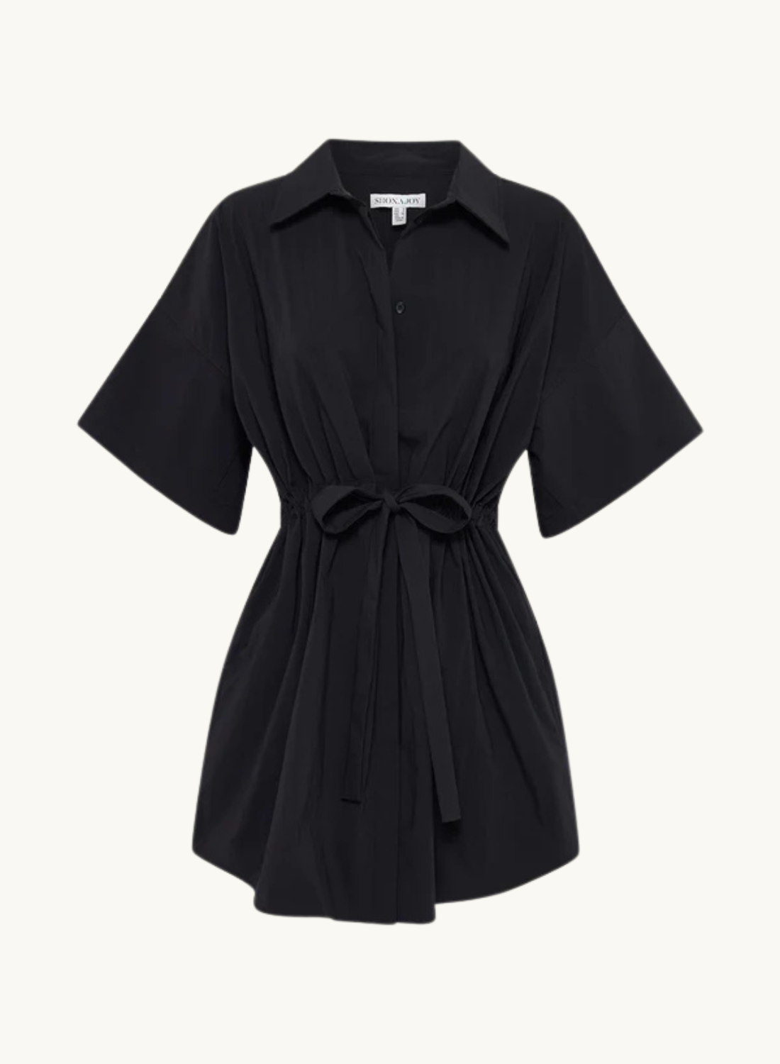 Shona Joy Campbell Short Sleeve Mini Dress in BLACK