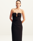 Shona Joy Campbell Strapless U Wire Maxi Dress in Black