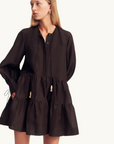Shona Joy Celeste Tiered Mini Dress in GANACHE