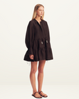 Shona Joy Celeste Tiered Mini Dress in GANACHE