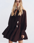 Shona Joy Celeste Tiered Mini Dress in GANACHE