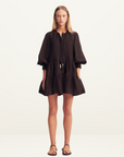 Shona Joy Celeste Tiered Mini Dress in GANACHE