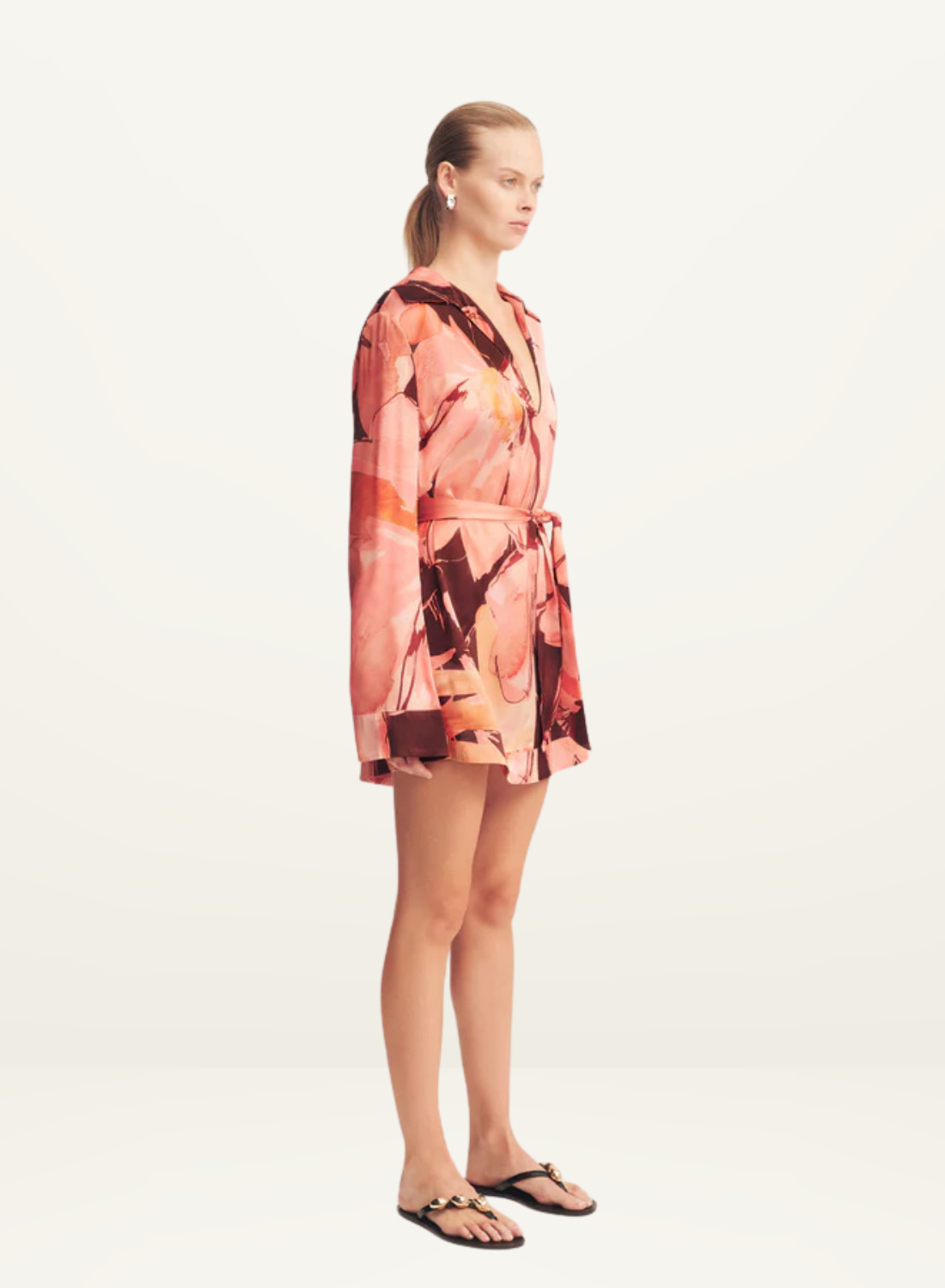 Shona Joy Emerson Gathered Shift Mini Dress in Palermo Floral