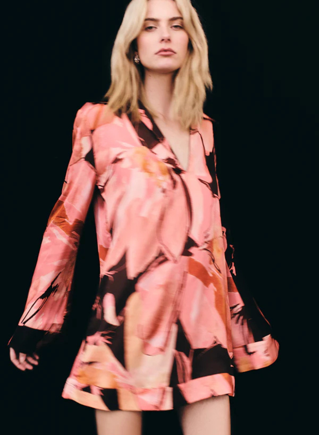 Shona Joy Emerson Gathered Shift Mini Dress in Palermo Floral