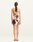 Shona Joy Emmett Halter Draped Mini Dress in REDWOOD