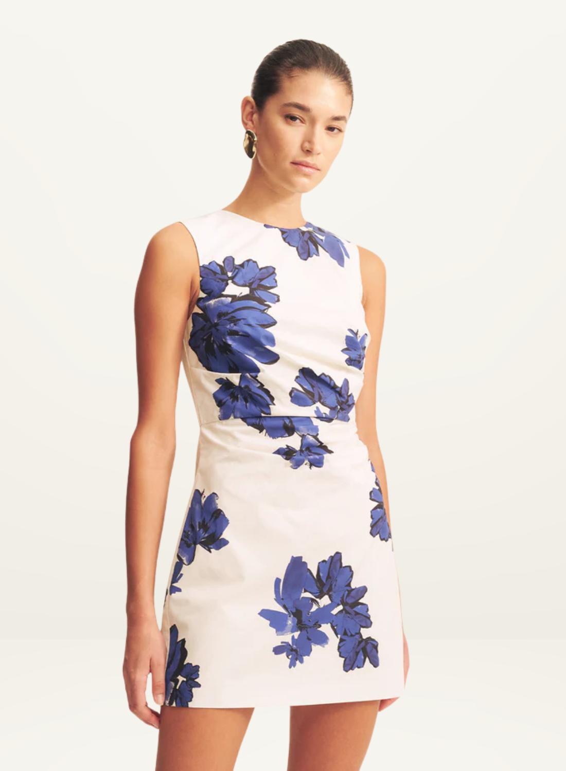 Shona Joy Enya Draped Mini Dress in MIDNIGHT WALLFLOWER