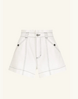 Shona Joy Hana High Waisted Denim Flared Short in IVORY