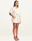 Shona Joy Hana High Waisted Denim Flared Short in IVORY