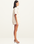 Shona Joy Hana High Waisted Denim Flared Short in IVORY
