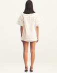 Shona Joy Hana High Waisted Denim Flared Short in IVORY