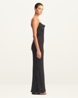 Shona Joy Houston Lace Back Maxi Dress in NOIR POLKA