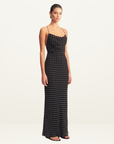Shona Joy Houston Lace Back Maxi Dress in NOIR POLKA
