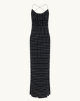 Shona Joy Houston Lace Back Maxi Dress in NOIR POLKA