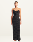 Shona Joy Houston Lace Back Maxi Dress in NOIR POLKA