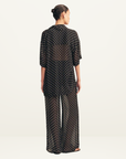 Shona Joy Houston Short Sleeve Neck Tie Shirt in NOIR POLKA
