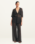 Shona Joy Houston Short Sleeve Neck Tie Shirt in NOIR POLKA